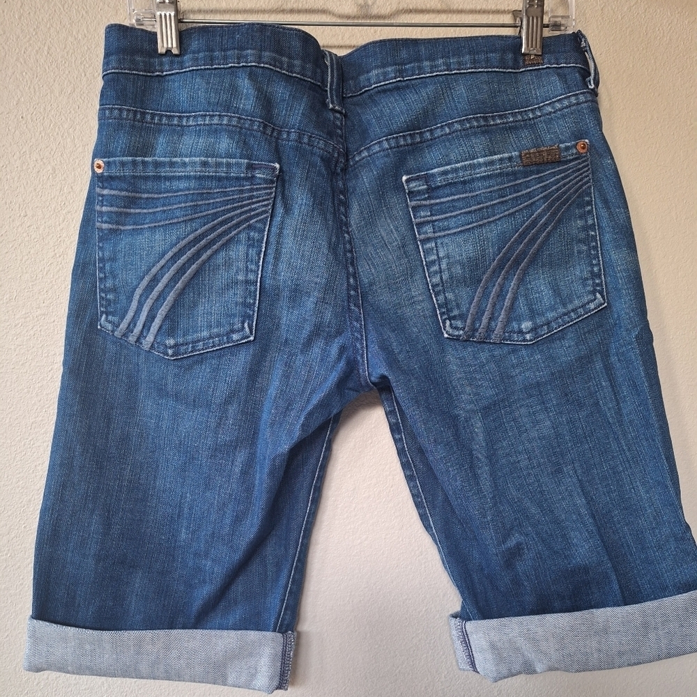 7 For All Mankind Dojo Women's Size -29- Denim Bermuda Blue Jean Denim Shorts